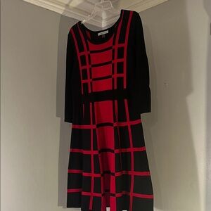Danny & Nicole Red and Black Sweater Dress XL